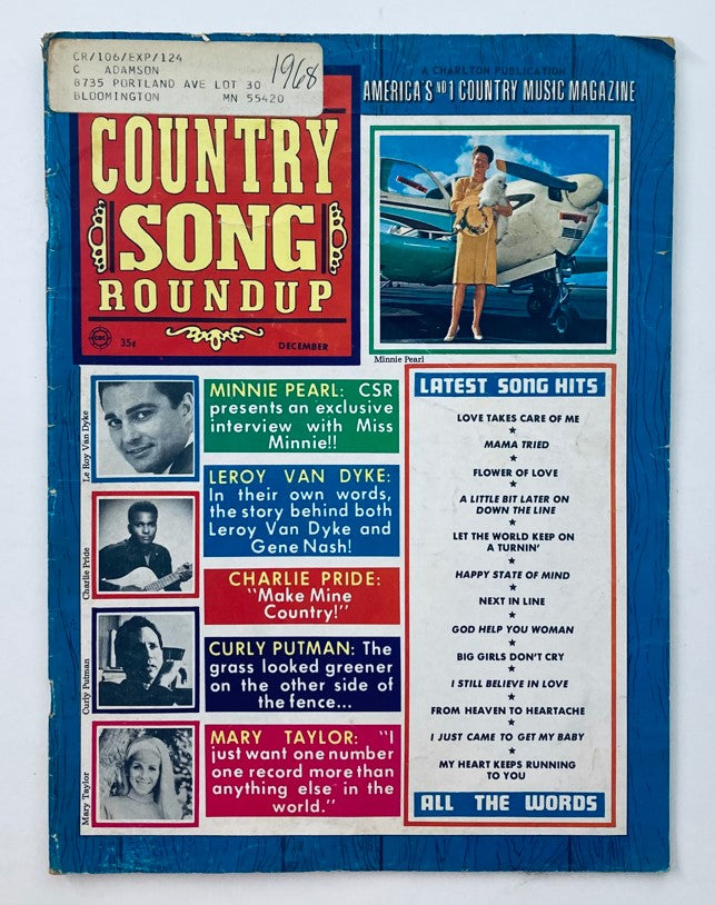 VTG Country Song Roundup Magazine December 1968 Minnie Pearl & Leroy Van Dyke