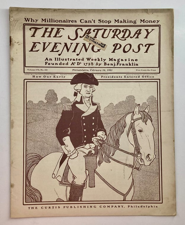 Saturday Evening Post Illustrated Cover Magazine February 16 1901 Good Interior