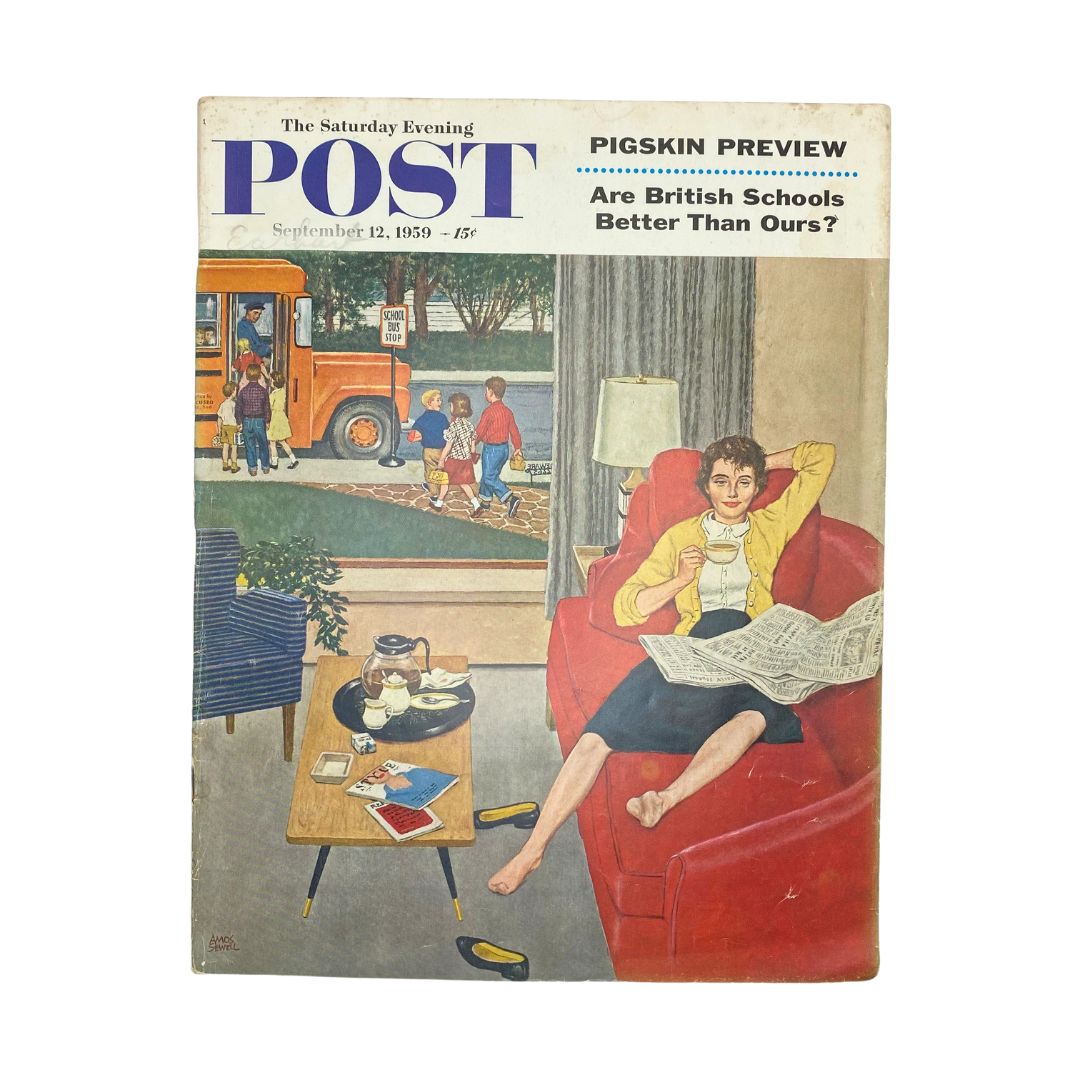 Saturday Evening Post Magazine September 12 1959 Youthful Din - Sewell No Label