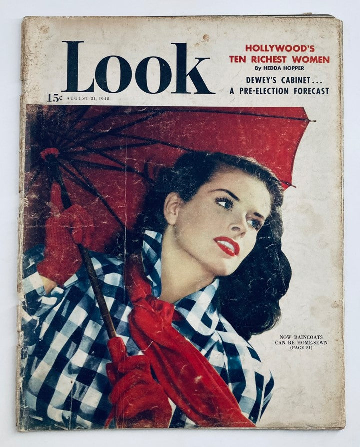 VTG Look Magazine August 31 1948 Vol 12 No. 18 Home-Sewn Raincoats No Label