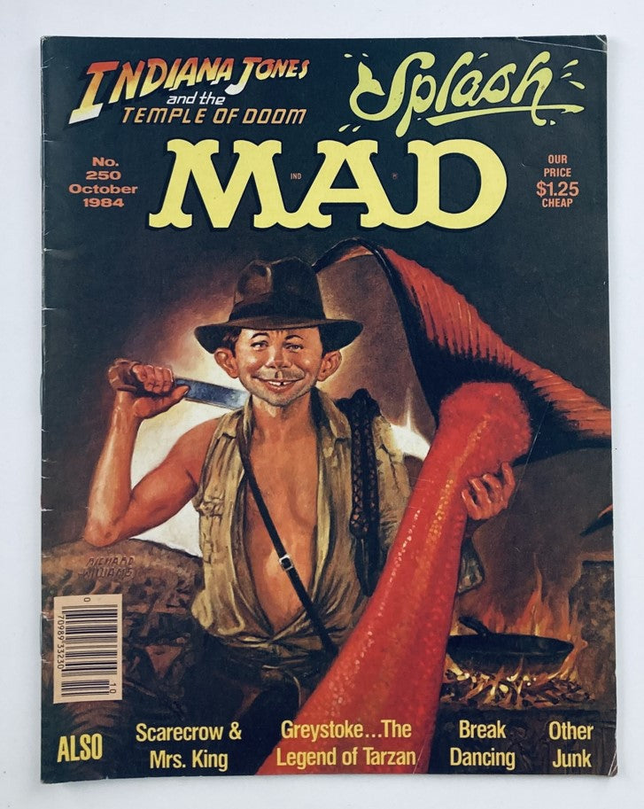 Mad Magazine October 1984 No. 250 Alfred as Indiana Jones 6.0 FN Fine No Label