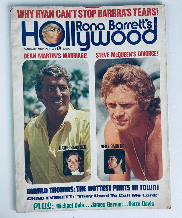 VTG Rona Barrett's Hollywood Magazine January 1972 Dean Martin No Label