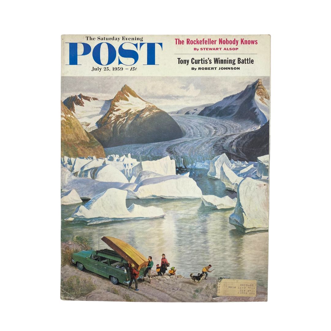 RES* Saturday Evening Post Magazine July 25 1959 Portage Glazier Alaska -Clymer