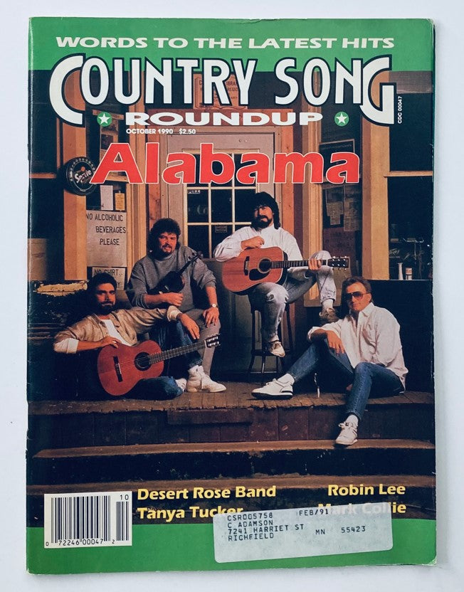 VTG Country Song Roundup Magazine October 1990 Alabama & Desert Rose Band