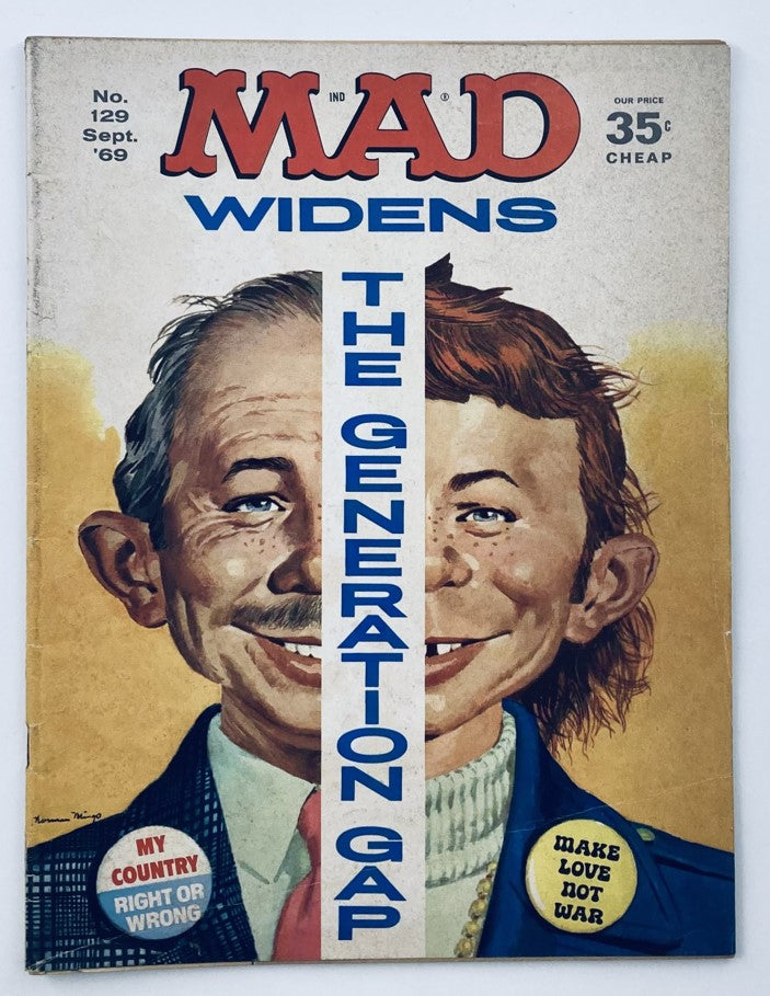 Mad Magazine September 1969 No. 129 The Generation Gap 4.0 VG Very Good No Label