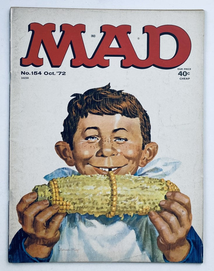 Mad Magazine October 1972 No. 154 Guide To Political Types 6.0 FN Fine No Label