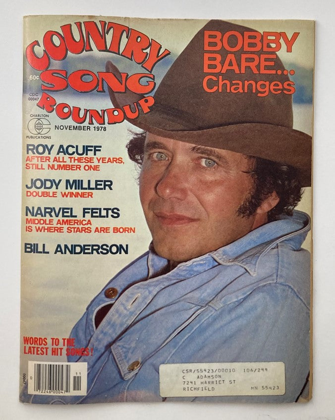 VTG Country Song Roundup Magazine November 1978 Bobby Bare & Roy Acuff