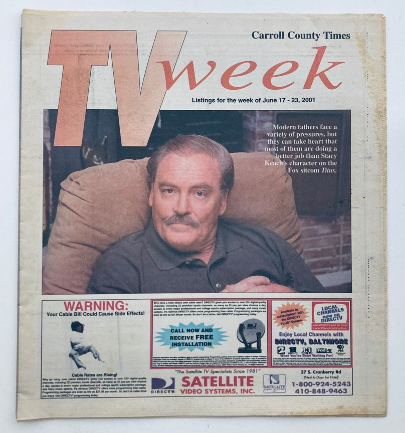 TV Week Magazine June 17 2001 Stacy Keach in Titus Fox Sitcom No Label