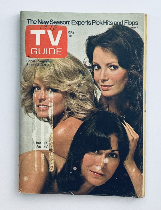 TV Guide Magazine September 25 1976 featuring the cast of Charlie's Angels, showcasing three iconic characters in a nostalgic vintage cover design.