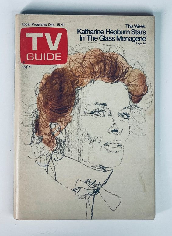 TV Guide Magazine December 15 1973 #1081 Katharine Hepburn LA Metro Ed. No Label