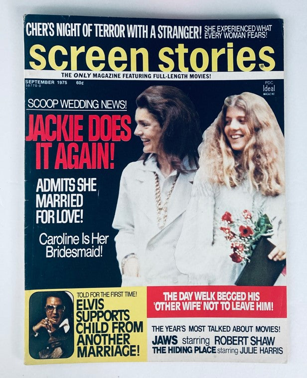 VTG Screen Stories Magazine September 1975 Vol 74 No. 9 Jackie Kennedy No Label