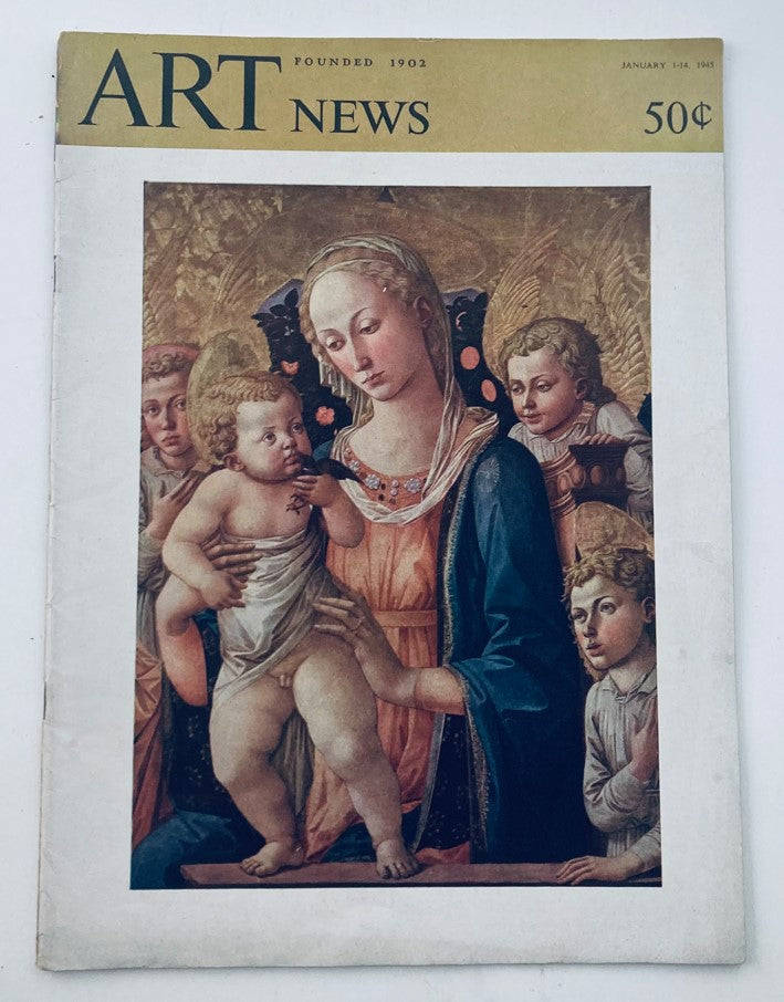 VTG Art News Magazine January 1 1945 Madonna and Child with St. John No Label