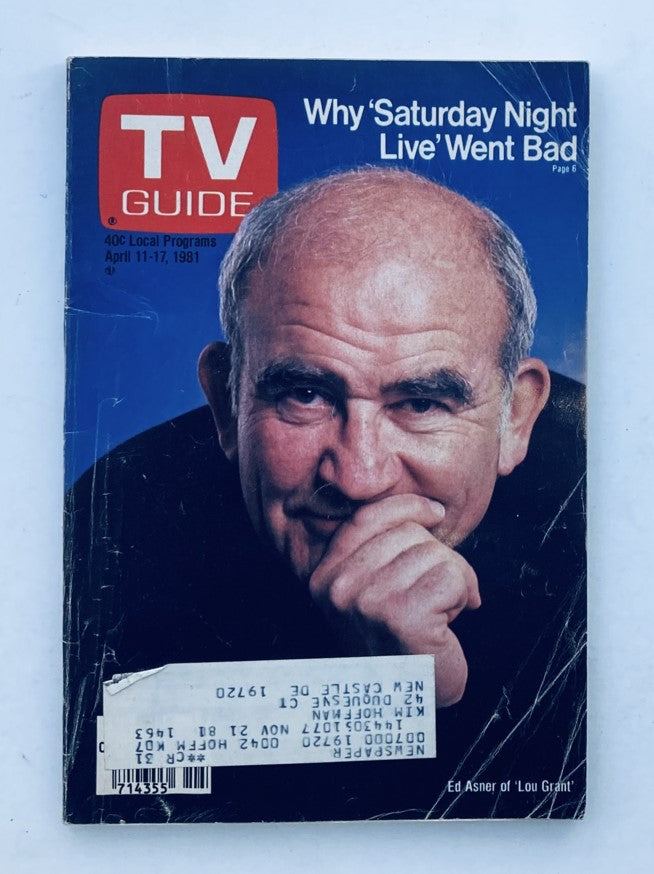 TV Guide Magazine April 11 1981 #1463 Ed Asner of 'Lou Grant' PA Ed.