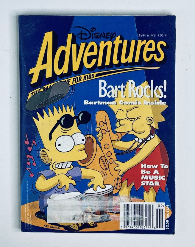 Disney Adventures Magazine February 1994 Bart and Lisa Simpson of The Simpsons