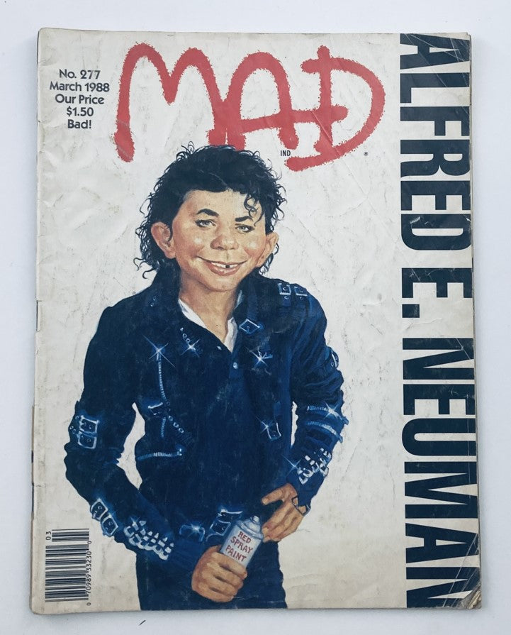 Mad Magazine March 1988 No. 277 Alfred E. Neuman 'Sad' 2.0 Good No Label