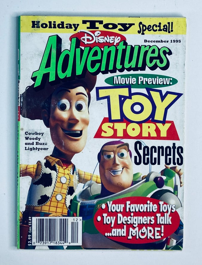 Disney Adventures Magazine December 1995 Cowboy Woody & Buzz Lightyear No Label