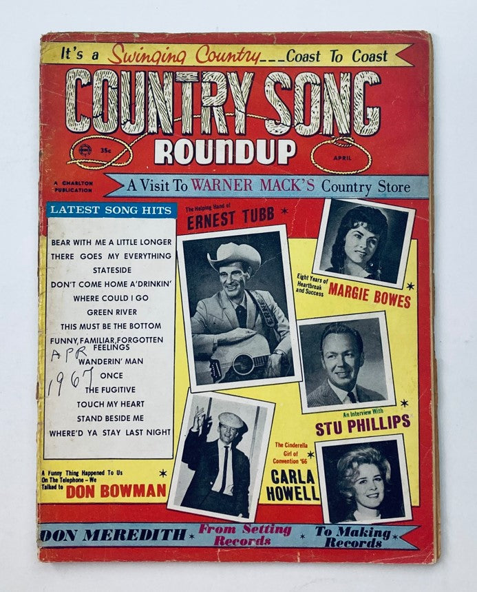 VTG Country Song Roundup Magazine April 1967 Ernest Tubb & Margie Bowes