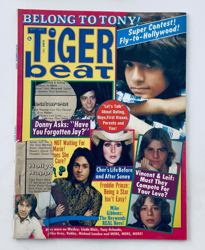 Tiger Beat Magazine September 1975 Donny & Marie Osmond, Leif Garret No Label