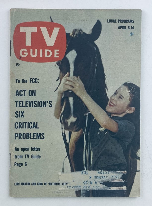 TV Guide Magazine April 8 1961 #419 Lori Martin and King Southern Texas Ed.