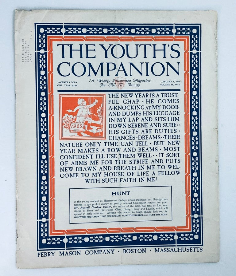 VTG The Youth's Companion Magazine January 8 1925 Vol 99 No. 2 The Mouse