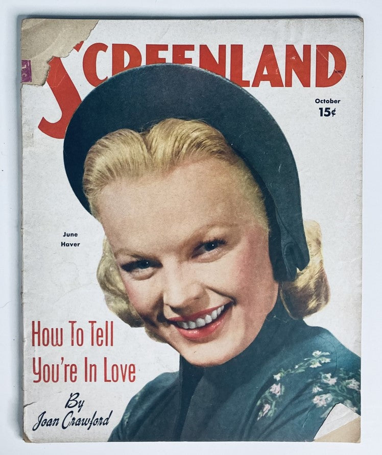 VTG Screenland Magazine October 1950 Vol 54 #12 June Haver No Label