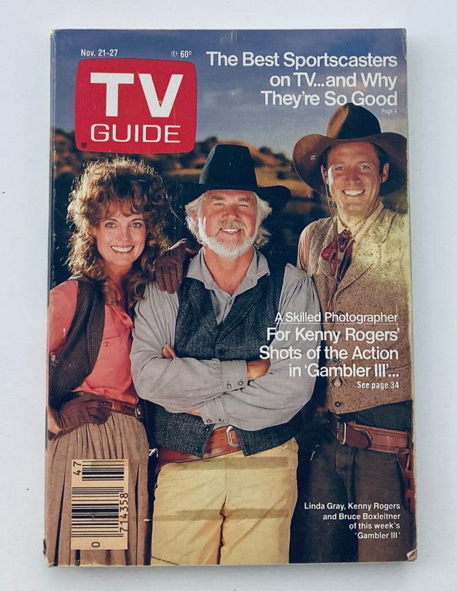 TV Guide Magazine November 21 1987 Kenny Rogers Pittsburgh Metro Ed.