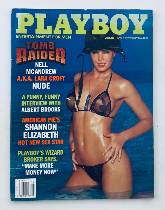 Playboy Magazine August 1999 Nell McAndrew as Lara Craft w Centerfold No Label