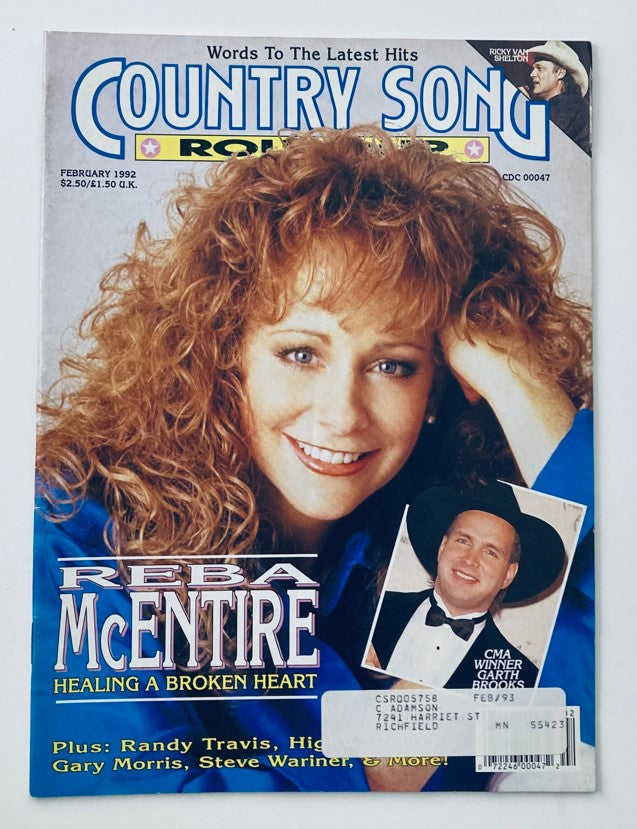 Country Song Roundup Magazine February 1992 Reba McEntire and Garth Brooks