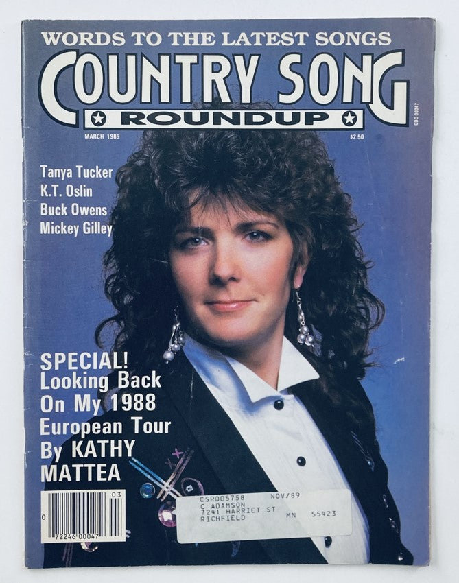 VTG Country Song Roundup Magazine March 1989 Tanya Tucker and K.T. Oslin