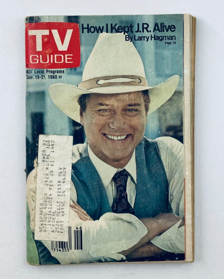 TV Guide Magazine November 15 1980 #1442 Larry Hagman Northern IN Ed.