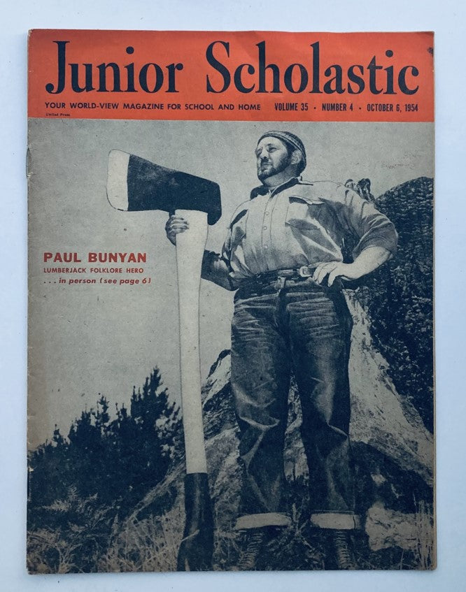 VTG Junior Scholastic Magazine October 6 1954 Paul Bunyan No Label