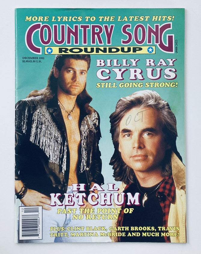 Country Song Roundup Magazine December 1992 Billy Ray Cyrus No Label