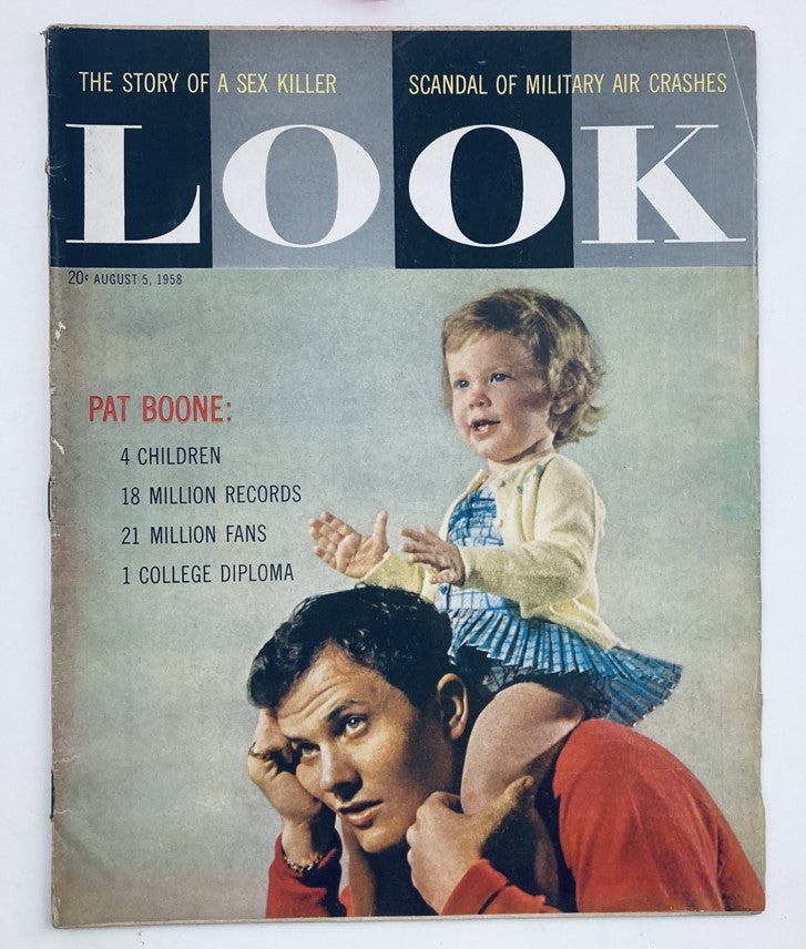 VTG Look Magazine August 5 1958 Vol 22 No. 16 Pat Boone & Deborah No Label