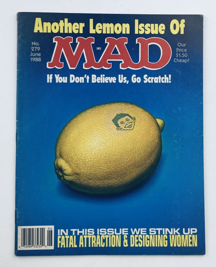 Mad Magazine June 1988 No. 279 Lemon Fatal Attraction 4.0 VG Very Good No Label