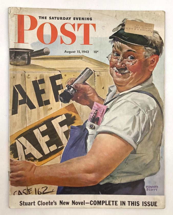 Saturday Evening Post Magazine August 15 1942 Illustrated Cover by Howard Scott