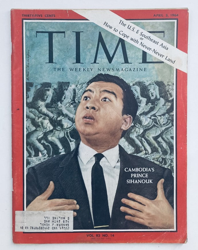 VTG Time Magazine April 3 1964 Vol 83 No. 14 Cambodia's Prince Sihanouk