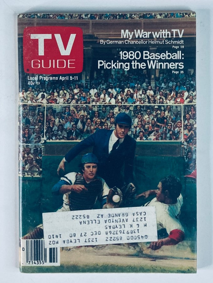 TV Guide Magazine April 5 1980 #1410 Baseball Picking the Winners Phoenix Ed.