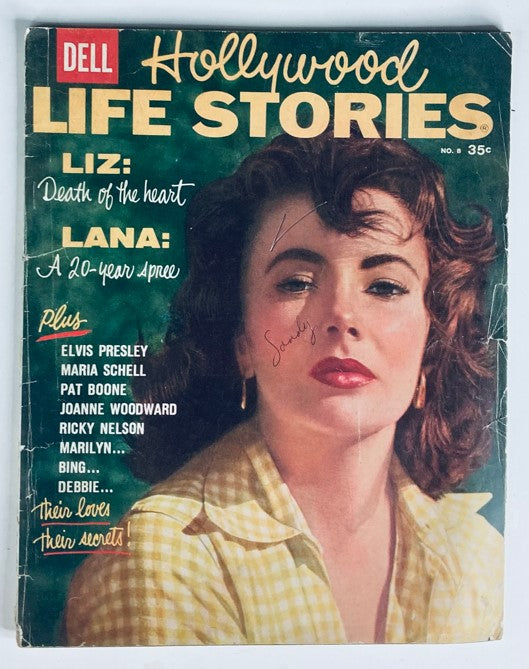 VTG Hollywood Life Stories Magazine 1958 Vol 1 #8 Elizabeth Taylor No Label