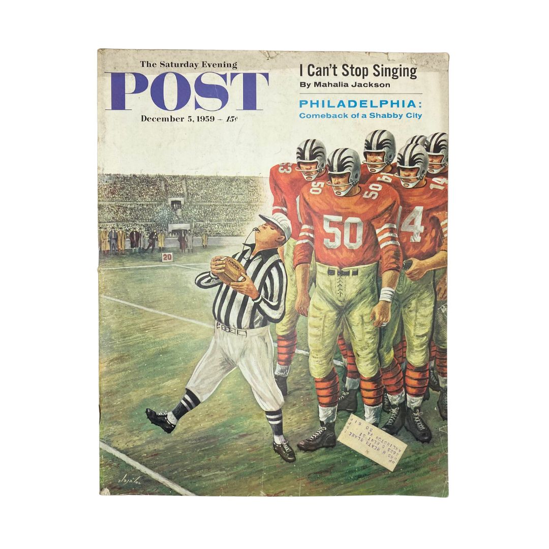 RES* Saturday Evening Post Magazine December 5 1959 Gridiron Memories - Alajalov