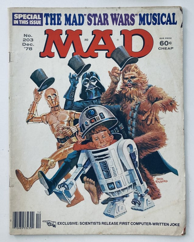 Mad Magazine December 1978 No. 203 Star Wars Musical 4.0 VG No Label