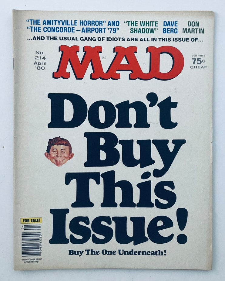 VTG Mad Magazine April 1980 No. 214 The Concorde 4.0 VG Very Good No Label