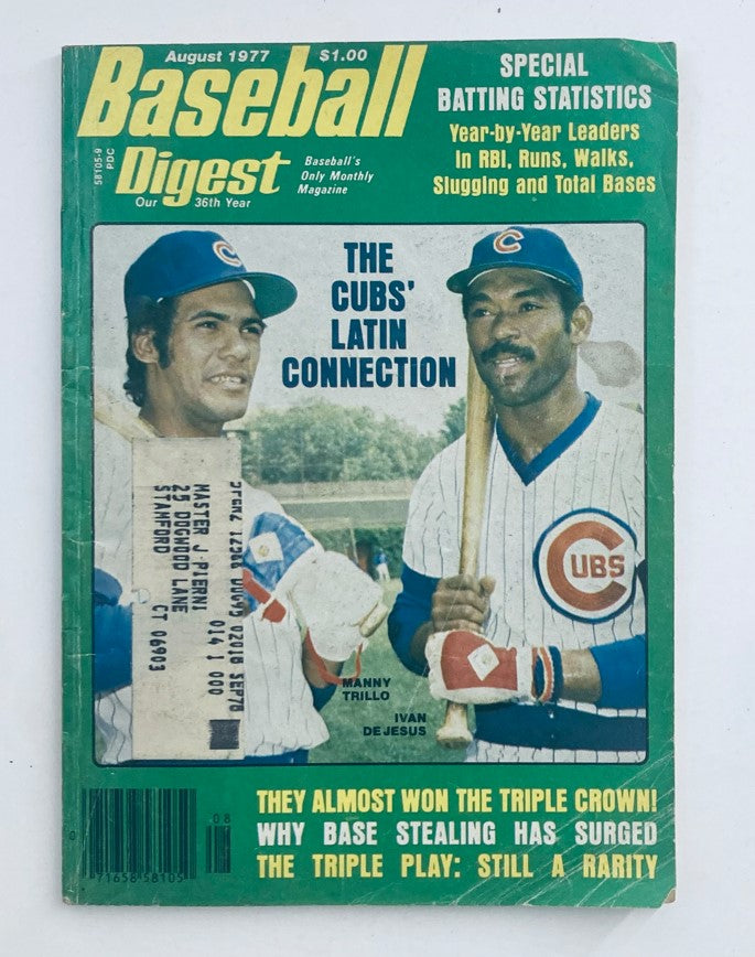 VTG Baseball Digest Magazine August 1977 Manny Trillo and Ivan DeJesus