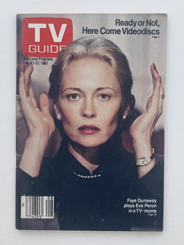 TV Guide Magazine February 21 1981 Faye Dunaway Nashville Ed. No Label