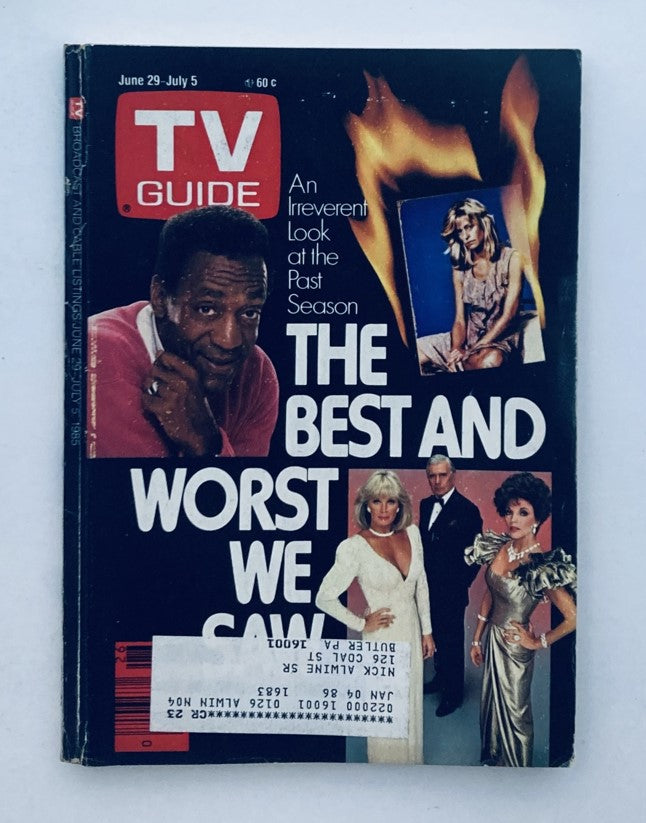 TV Guide Magazine June 29 1985 Joan Collins, Bill Cosby Pittsburgh Metro Ed.