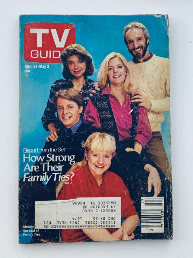 TV Guide Magazine April 27 1985 Cast of Family Ties Providence Ed.