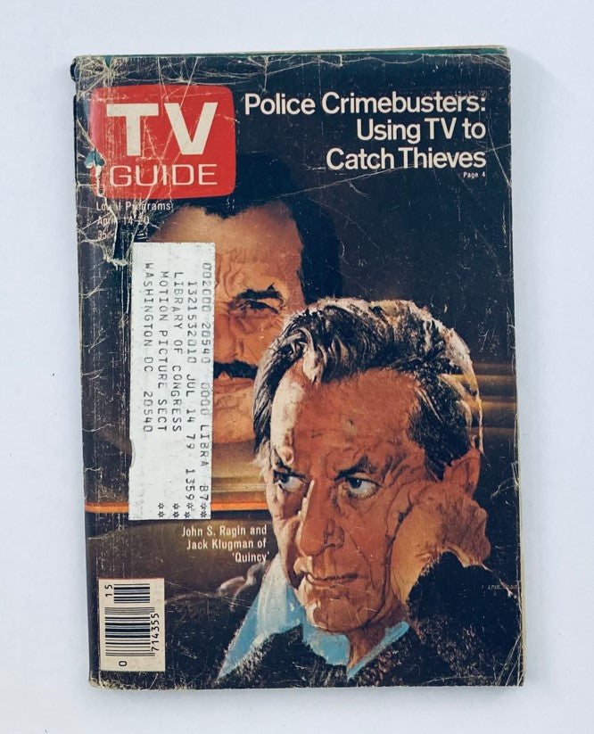 TV Guide Magazine April 14 1979 #1359 John Ragin, Jack Klugman WA-Baltimore Ed.