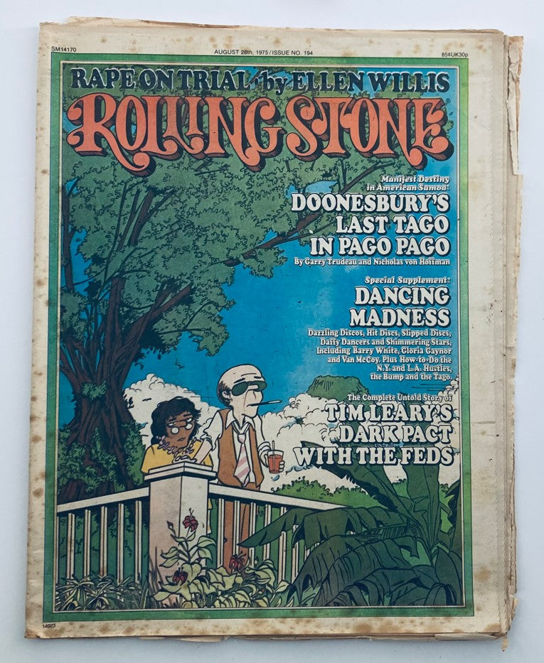 VTG Rolling Stone Magazine August 28 1975 No. 194 Tim Leary Story No Label