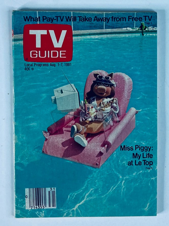 TV Guide Magazine August 1 1981 #1479 Miss Piggy Nashville Ed. No Label