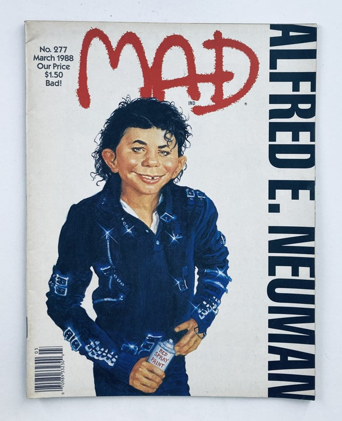 Mad Magazine March 1988 No. 277 Alfred as Michael Jackson 6.0 FN Fine No Label