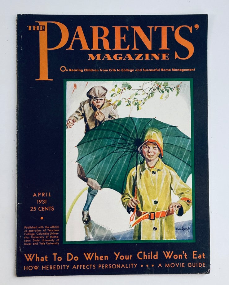 VTG The Parents' Magazine April 1931 Rainy Day Psychology No Label